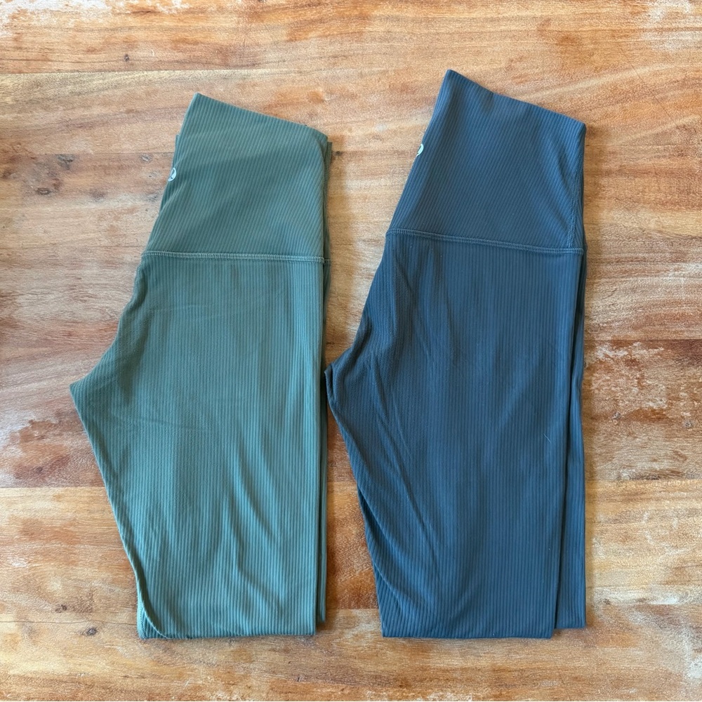 2 grey and sage lululemon Align™ High-Rise Ribbed Pant 28" - Picture 3 of 3